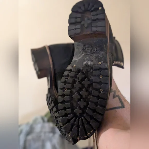 Vegan Georgia Boot Men's Black and Brown Lace-Up Steel Toe Boots - Picture 2 of 5